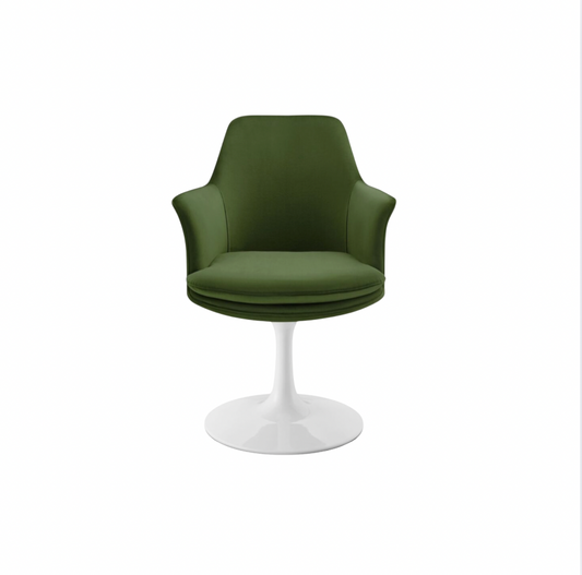 Atticus Swivel Chair – Moss Suede