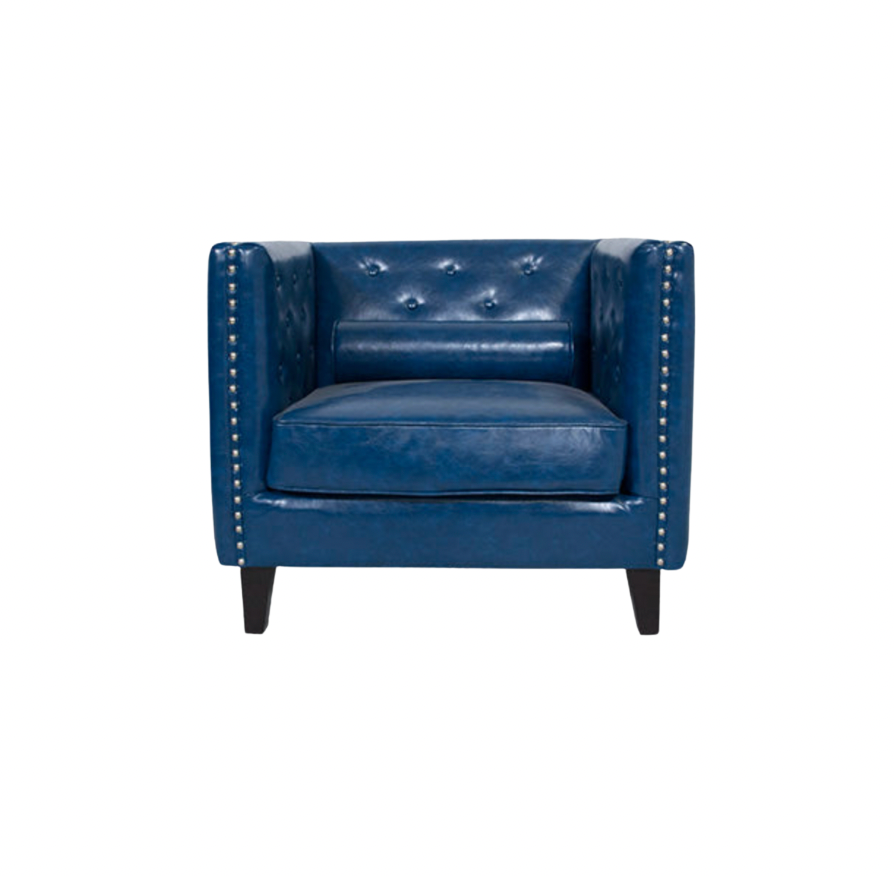Sebastian Chair – Peacock Blue Leather