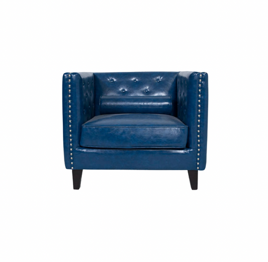 Sebastian Chair – Peacock Blue Leather