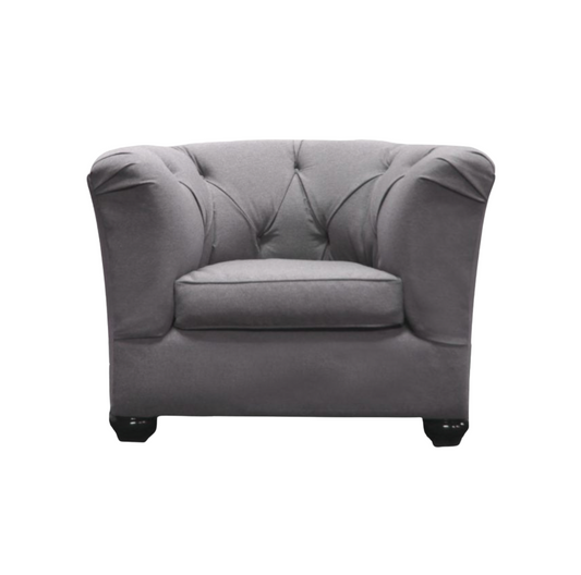 Paloma Oversized Chair – Grey Linen Weave