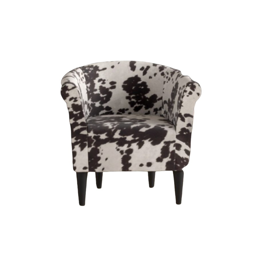 Cowhide Chair 30.5” Wide Tufted Chair