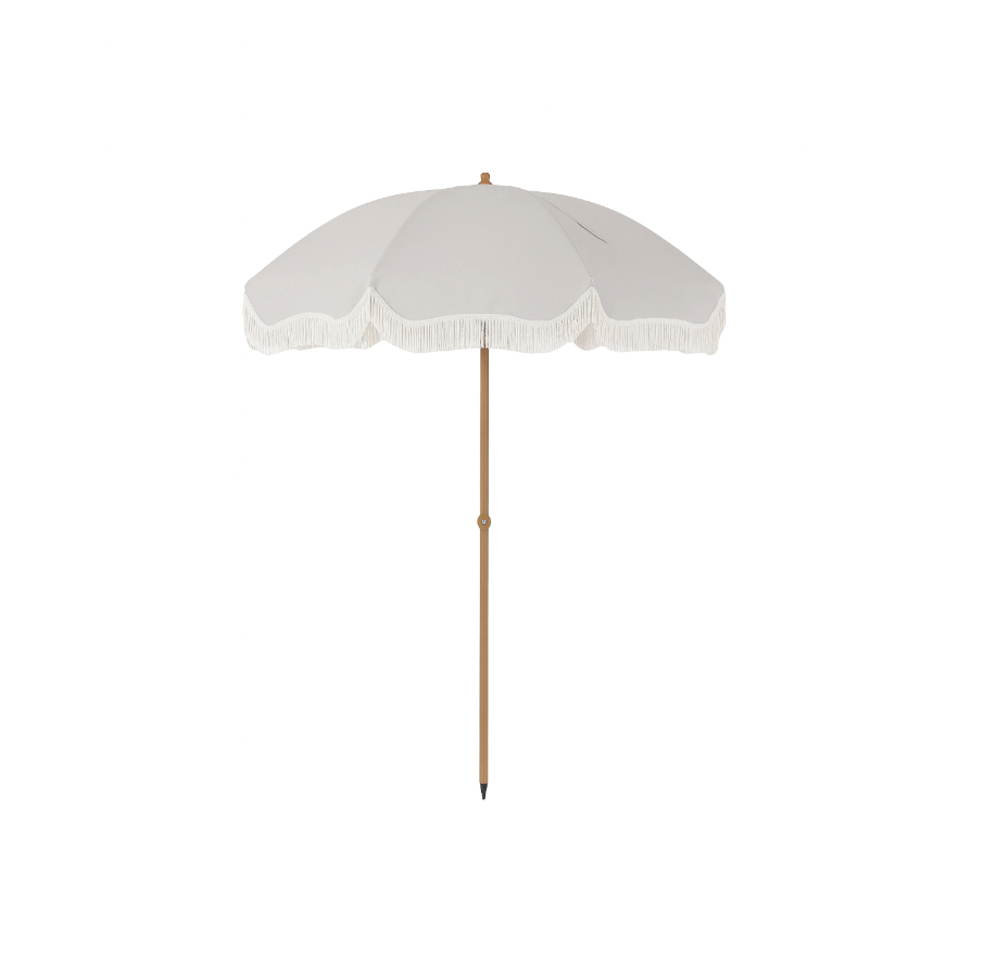 7 Ft Beige Boho Umbrella