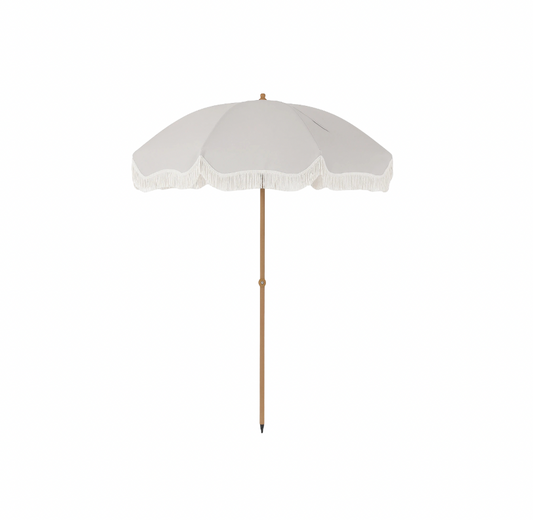 7 Ft Beige Boho Umbrella