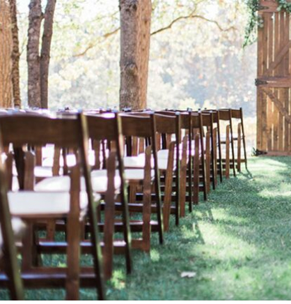 Padded Wood Folding Chair - Fruitwood