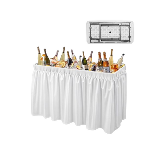 4' - Fill n' Chill Table - White Skirting