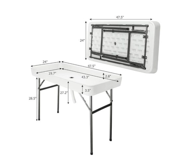 4' - Fill n' Chill Table - White Skirting
