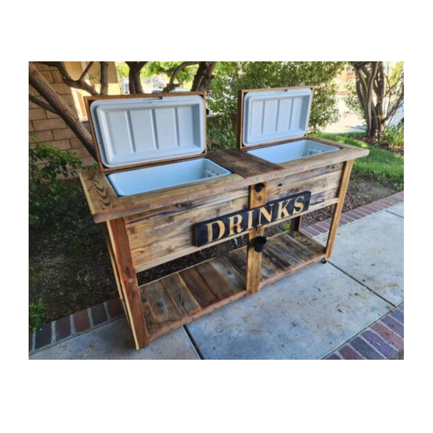 Custom Rustic Double Cooler Table
