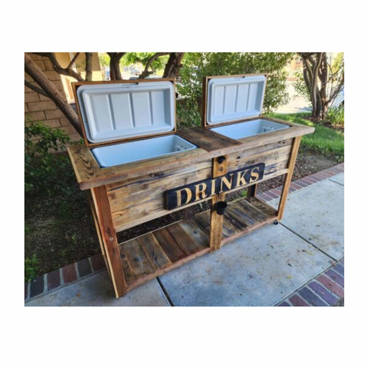 Custom Rustic Double Cooler Table