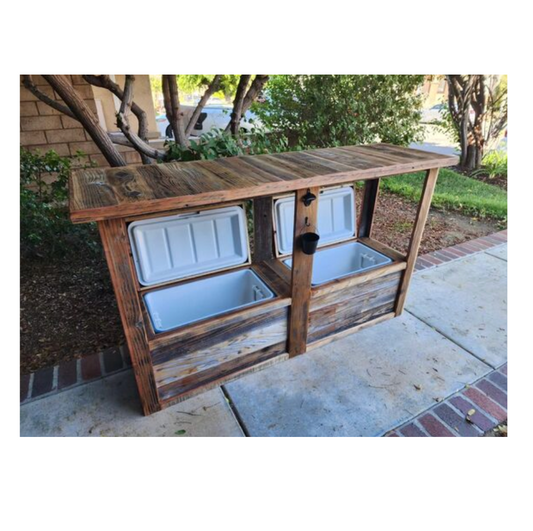 Custom Rustic Table Top & Double Cooler