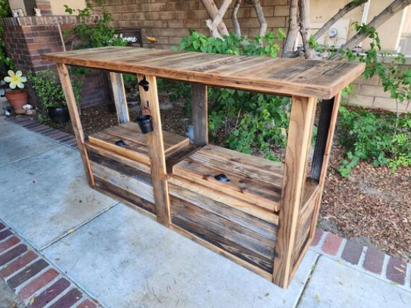 Custom Rustic Table Top & Double Cooler