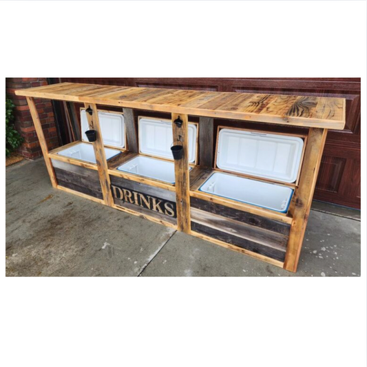 Custom Rustic Table Top & Triple Cooler