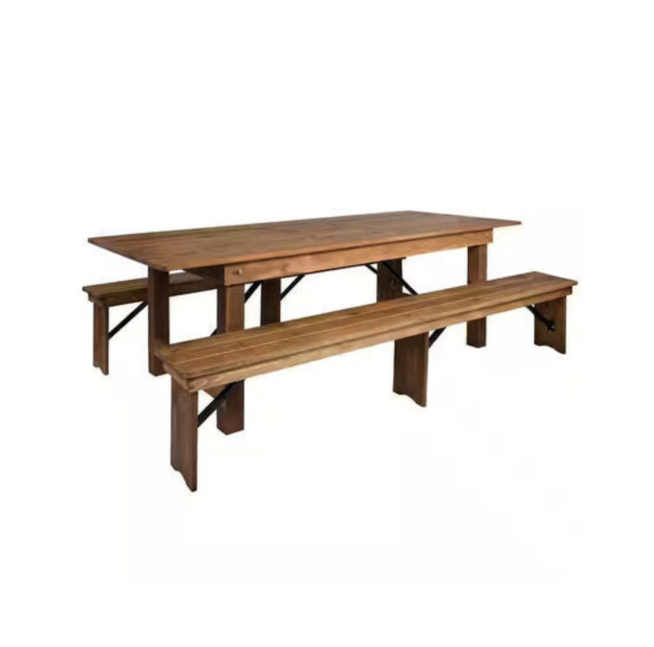 Pine Farm Table with Benches
