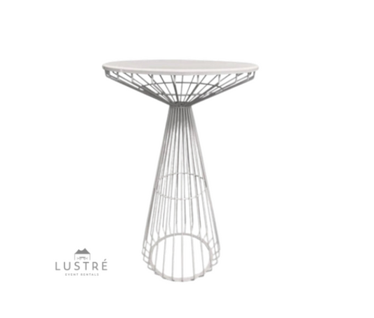 White Wire Cocktail Table - 30" Wide (42" Tall)