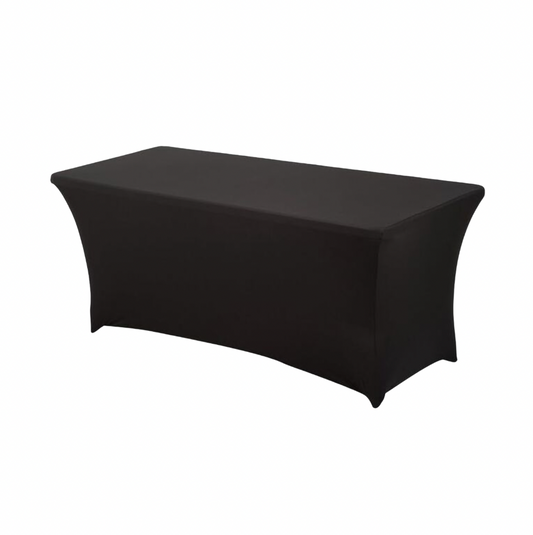 Black Spandex Linen for 6 Ft. Banquet Table