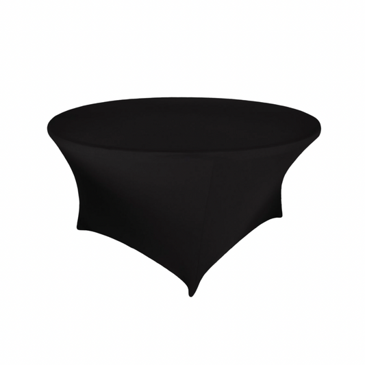 Black Spandex Linen for 5 Ft. Round Folding Table