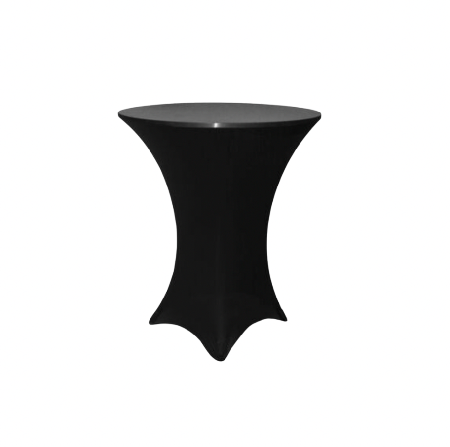Black Spandex Linen for 42" High Cocktail Table [FOR 36" WIDE TABLE]