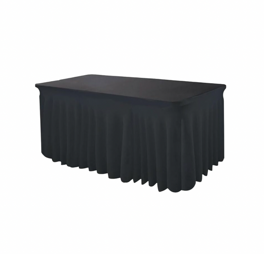 Black Skirting Table Cover for 8 Ft. Table