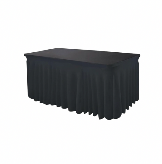 Black Skirting Table Cover for 6 Ft. Table