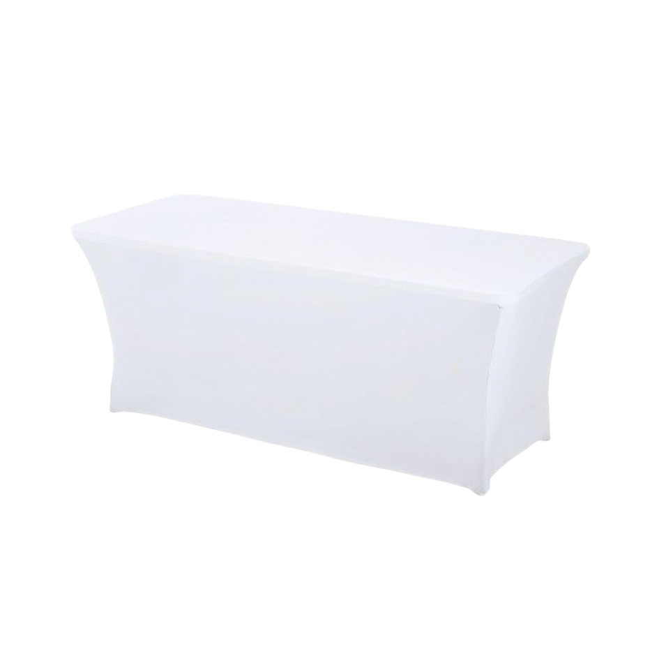 White Spandex Linen for 8 Ft. Banquet Table