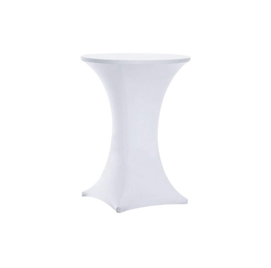 White Spandex Linen for 42" High Cocktail Table [FOR 36" WIDE TABLE]