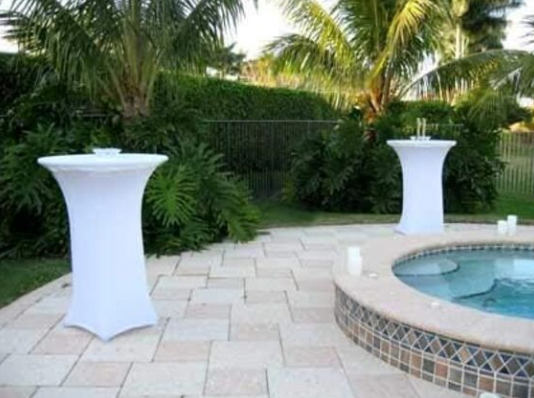 White Spandex Linen for 42" High Cocktail Table