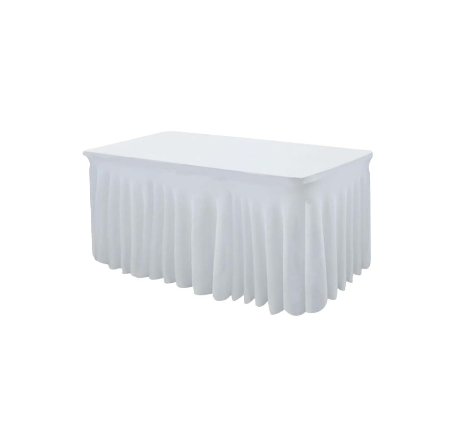 White Skirting Table Cover for 8 Ft. Table
