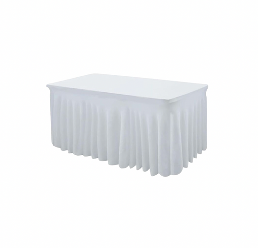 White Skirting Table Cover for 8 Ft. Table