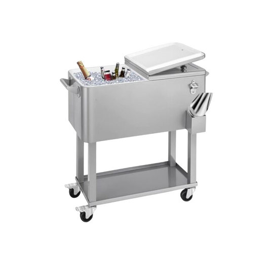80 Quart Rolling Ice Chest Cooler Cart