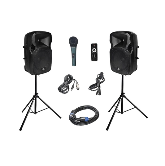 PA System w/ Wired Microphone (Bluetooth) - Optional Wiresless Microphones available