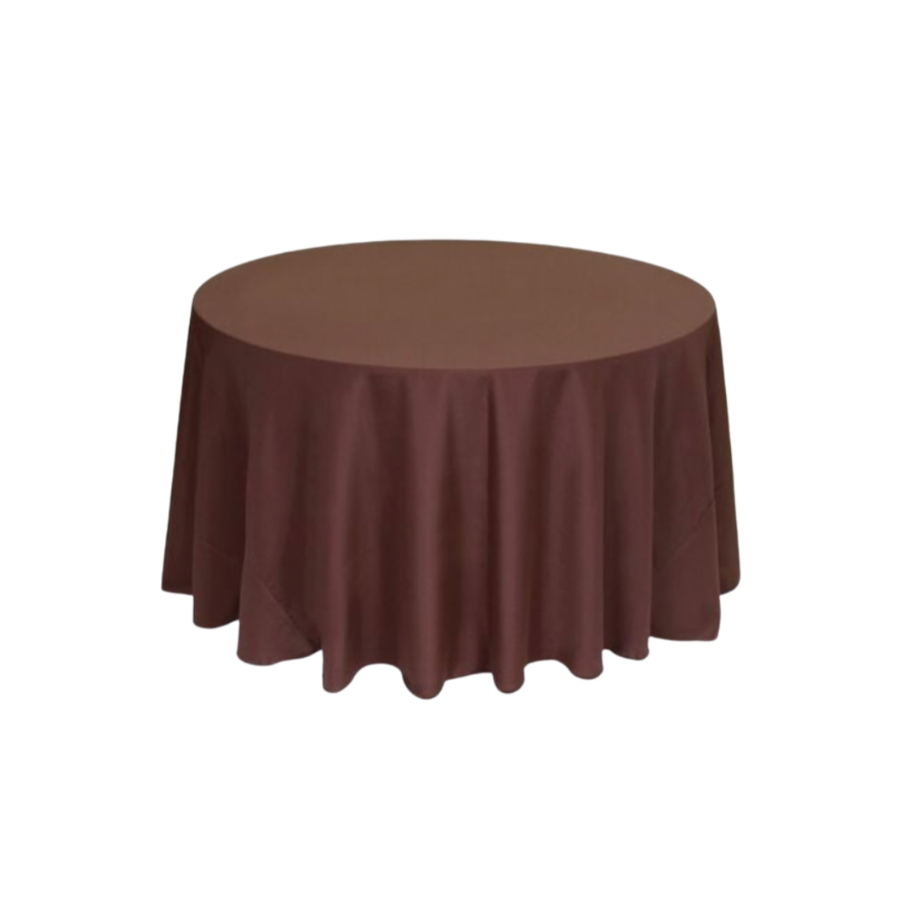 Chocolate Polyester 90" x 156" Rectangle Tablecloth Linen