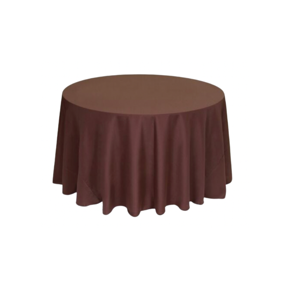 Chocolate Polyester 90" x 132" Rectangle Tablecloth Linen
