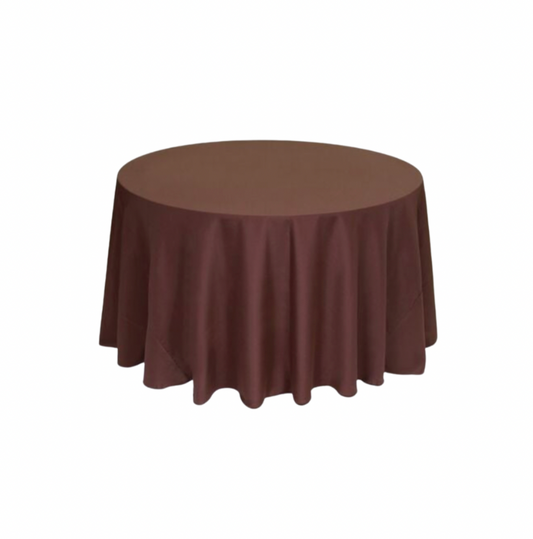 Chocolate Polyester 90" x 132" Rectangle Tablecloth Linen