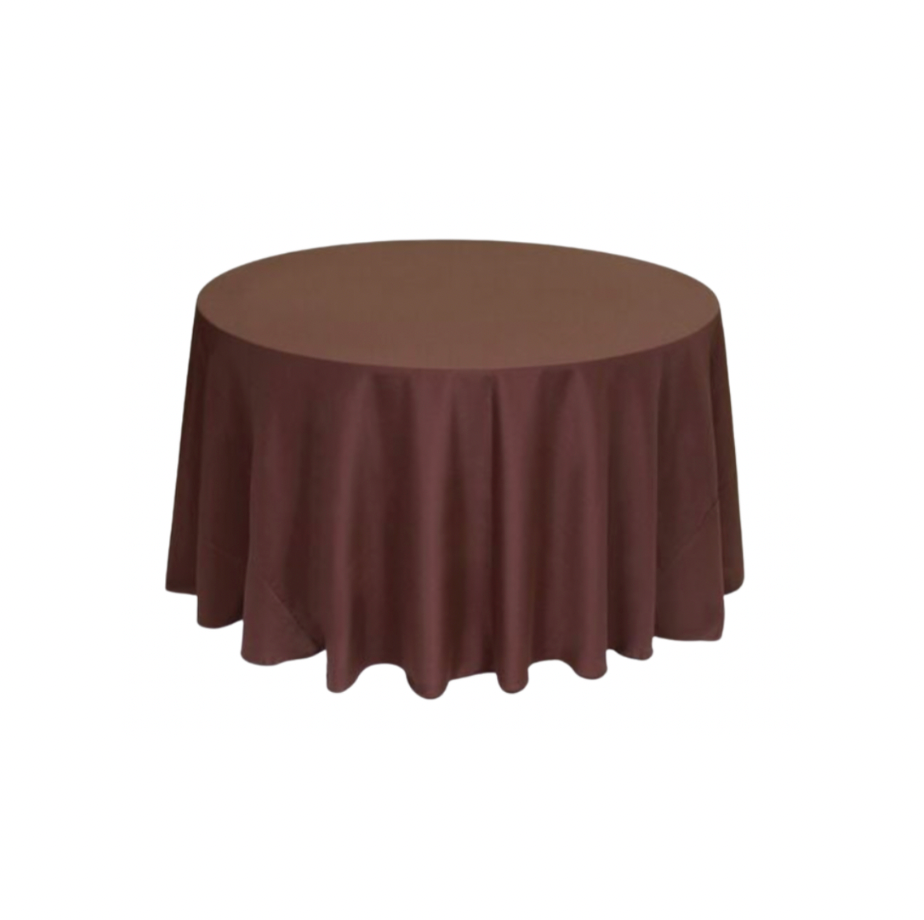 Chocolate Polyester 90" Round Tablecloth Linen