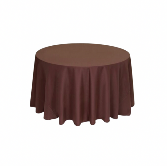 Chocolate Polyester 90" Round Tablecloth Linen