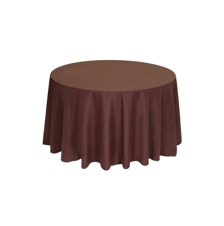 Chocolate Polyester 108" Round Tablecloth Linen