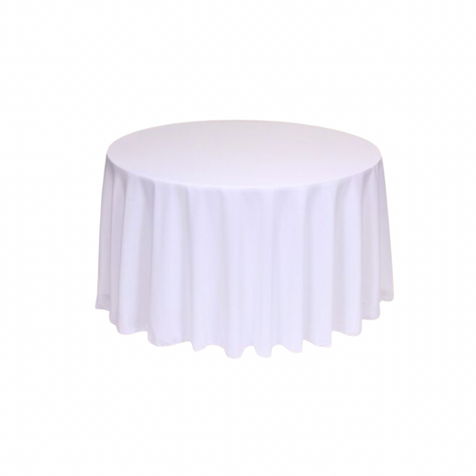 White Polyester 60" x 120" Rectangle Tablecloth Linen
