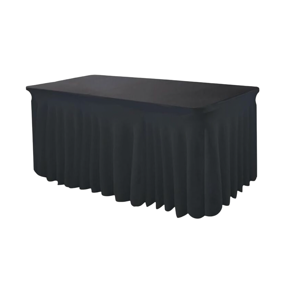 Black Skirting Table Cover for 6 Ft. Table