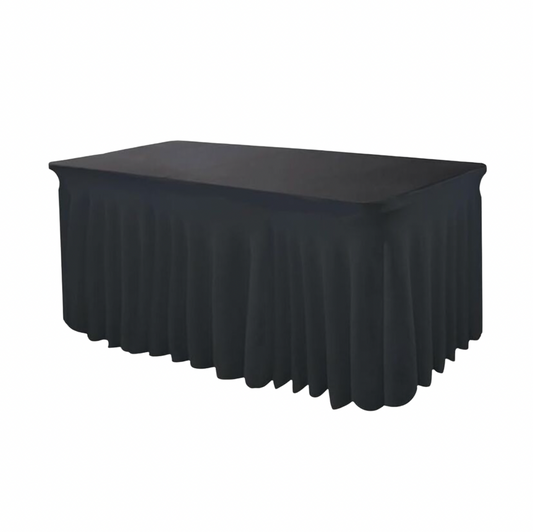 Black Skirting Table Cover for 6 Ft. Table