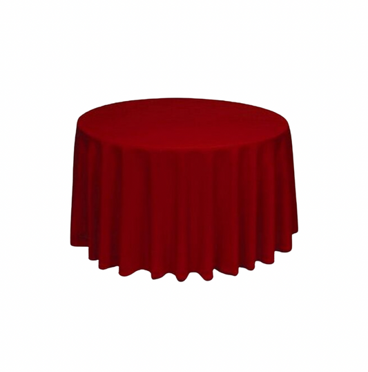 Red Polyester 90" x 156" Rectangle Tablecloth Linen
