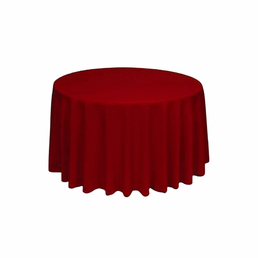Red Polyester 90" Round Tablecloth Linen
