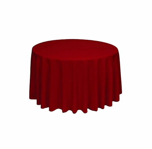 Red Polyester 60" x 120" Rectangle Tablecloth Linen