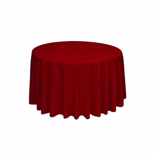 Red Polyester 108" Round Tablecloth Linen