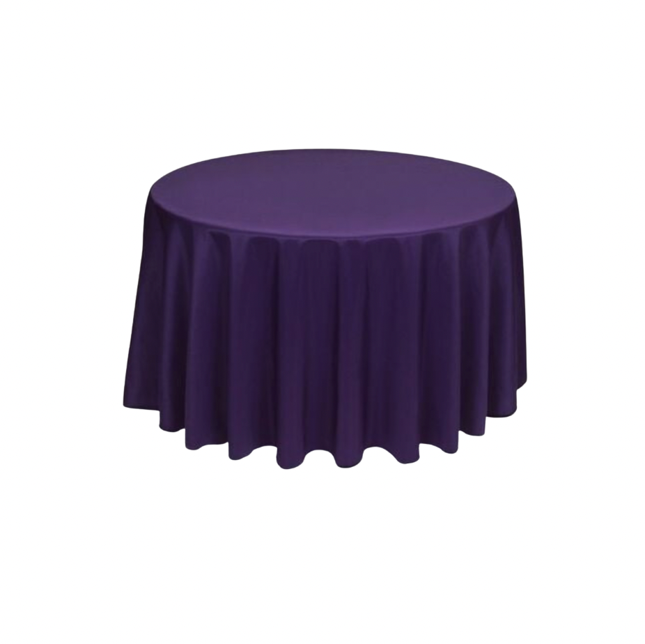 Purple Polyester 90" x 156" Rectangle Tablecloth Linen