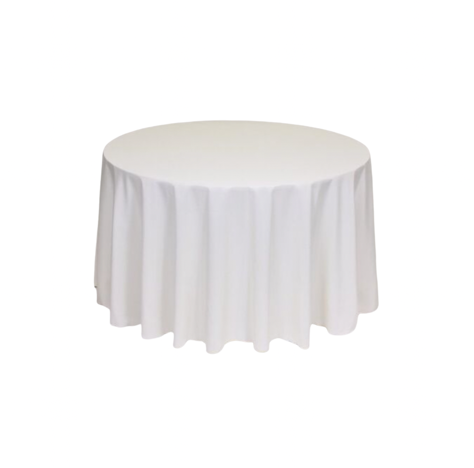 Ivory Polyester 90" x 132" Rectangle Tablecloth Linen