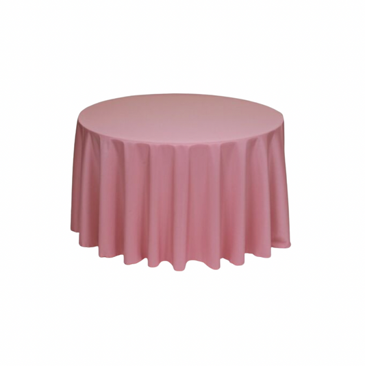 Mauve Polyester 96" Round Tablecloth Linen