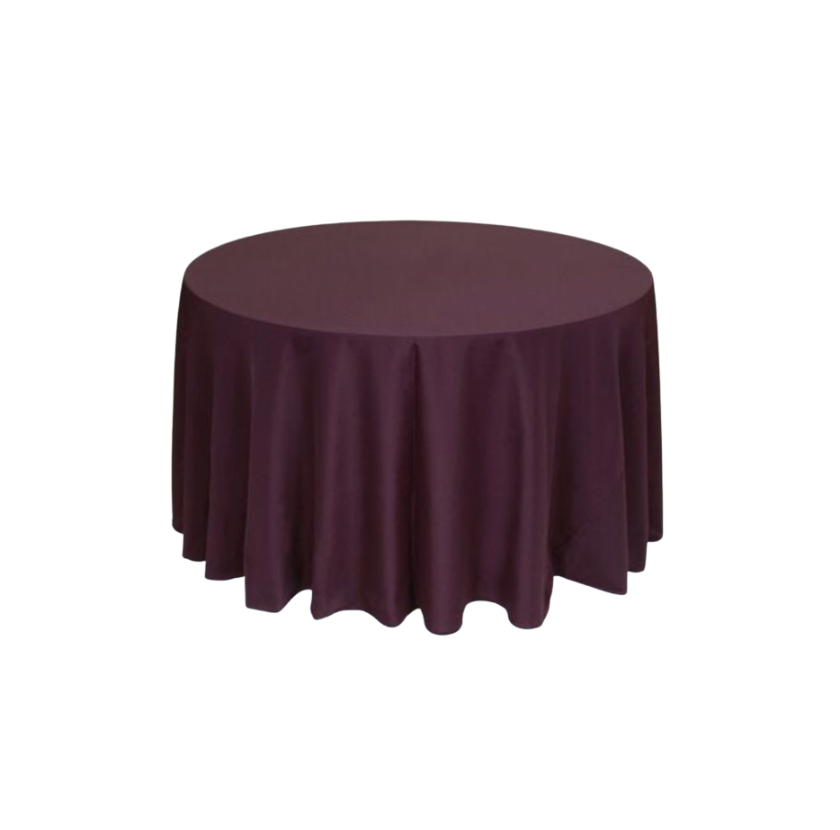 Eggplant Polyester 90" x 156" Rectangle Tablecloth Linen