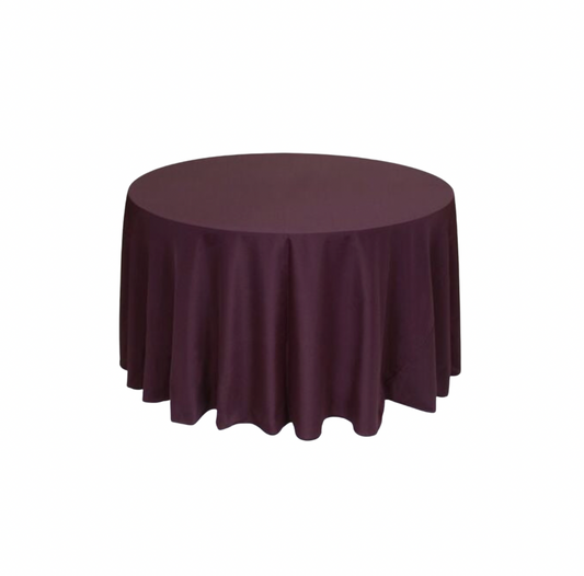 Eggplant Polyester 96" Round Tablecloth Linen