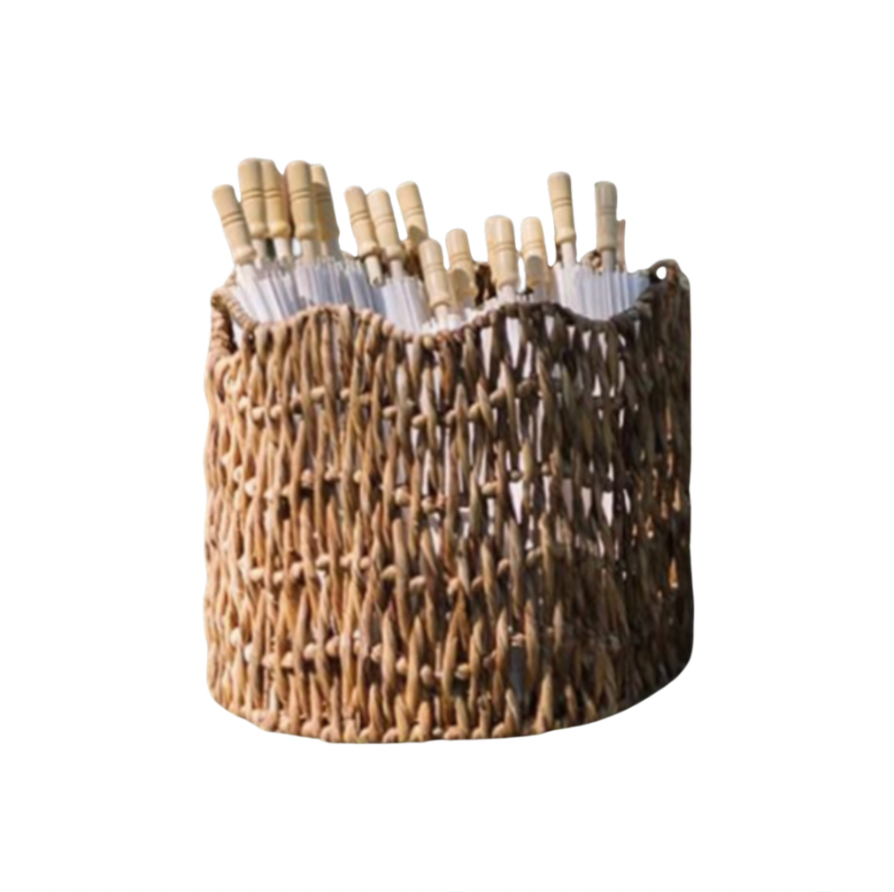 Woven Basket & Parasols [10 PACK] - 32" Round