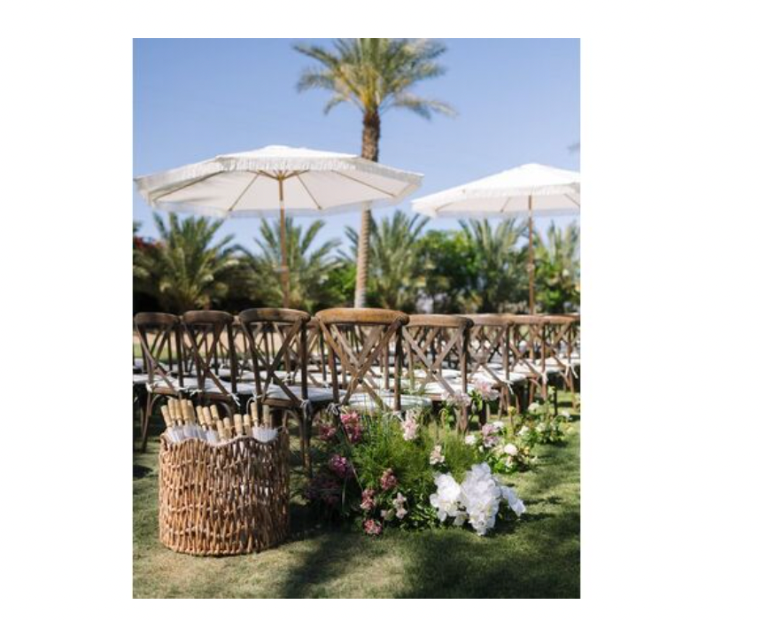 Woven Basket & Parasols [10 PACK] - 32" Round