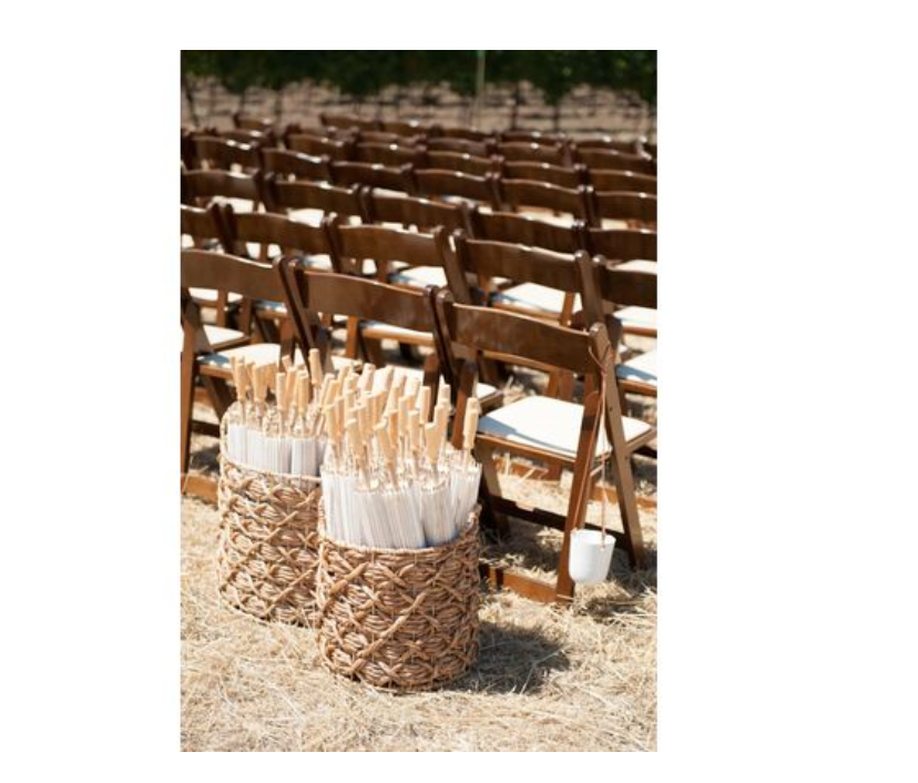 Woven Basket & Parasols [10 PACK] - 32" Round